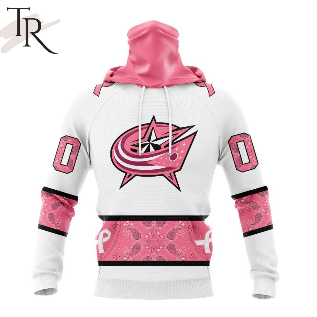 New 2025 NEW] Personalized NHL Columbus Blue Jackets In Classic Style With Paisley! IN OCTOBER WE WEAR PINK BREAST CANCER Custom Hoodie - Image 4